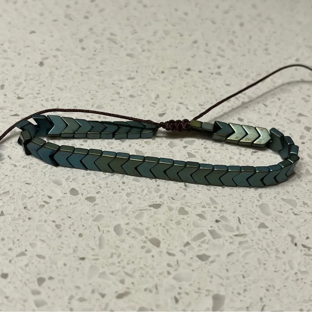 Beaded Irregular Shaped Braided Bracelet